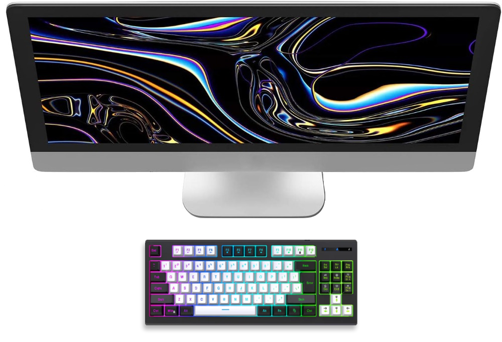 Luminous Gaming Mechanical Keyboard E-Sports RGB Wired 87 Keys - KeysCaps