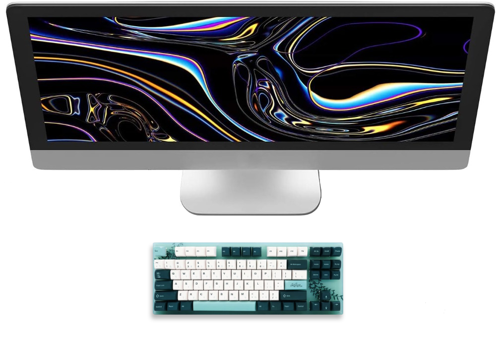 Gaming Mechanical Keyboard TKL Hot Swappable RGB with Plant Theme - KeysCaps