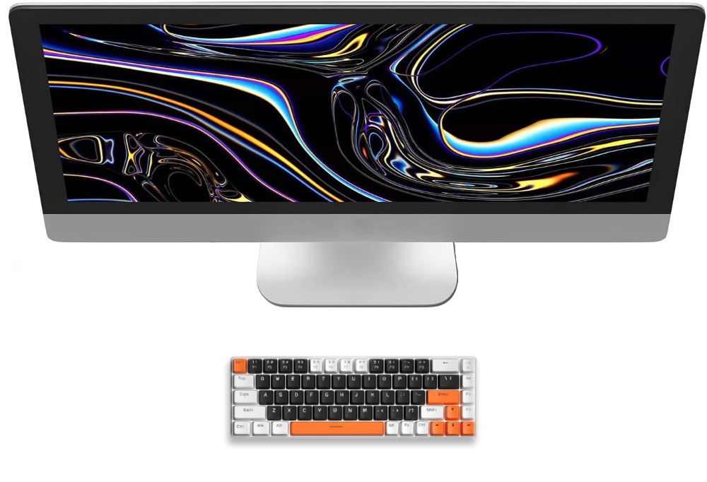 Portable Mechanical Gaming Keyboard LED Backlit Compact 68 Keys - KeysCaps