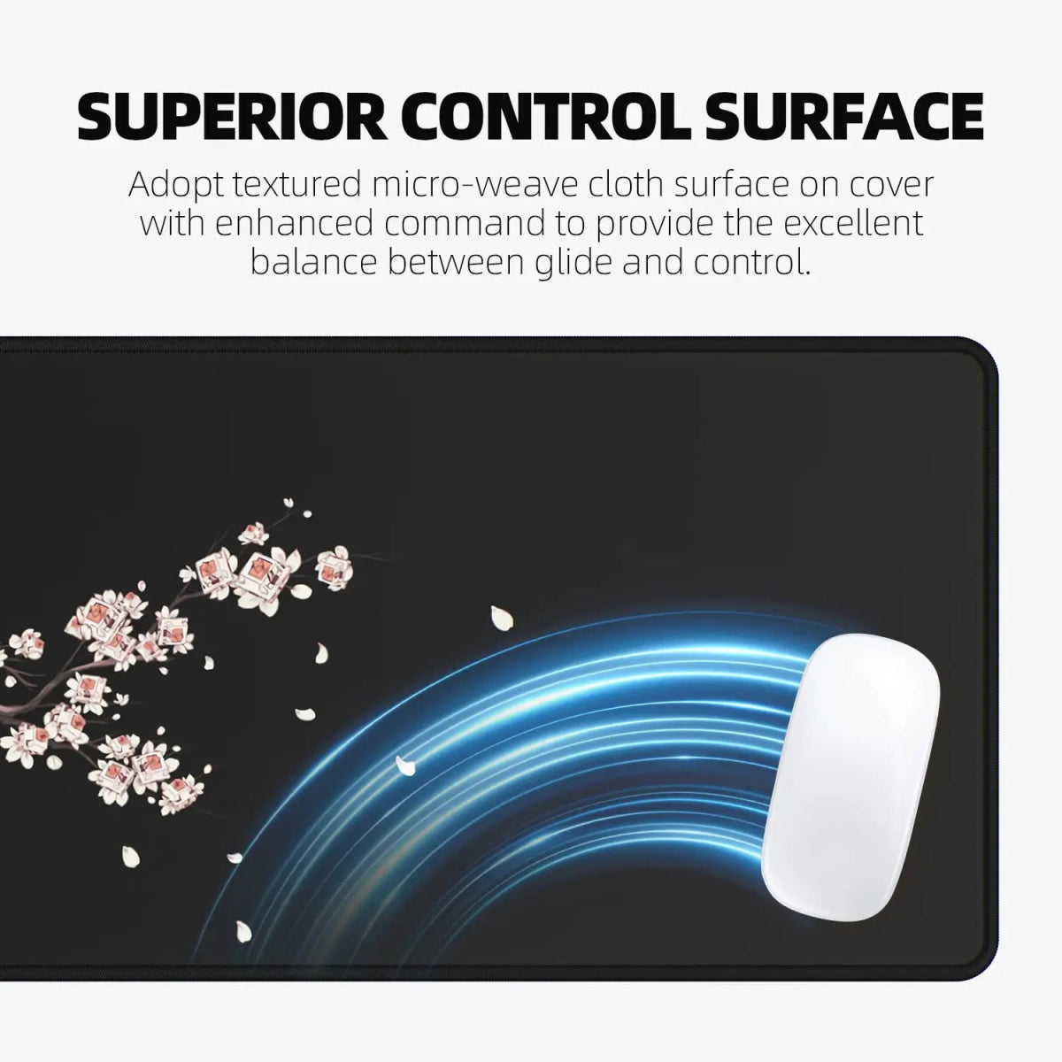 Gaming Mouse Pad, Mouse Pad with Stitched Edges and Non-Slip Rubber Base, Extended Mouse Pad - Keys Caps