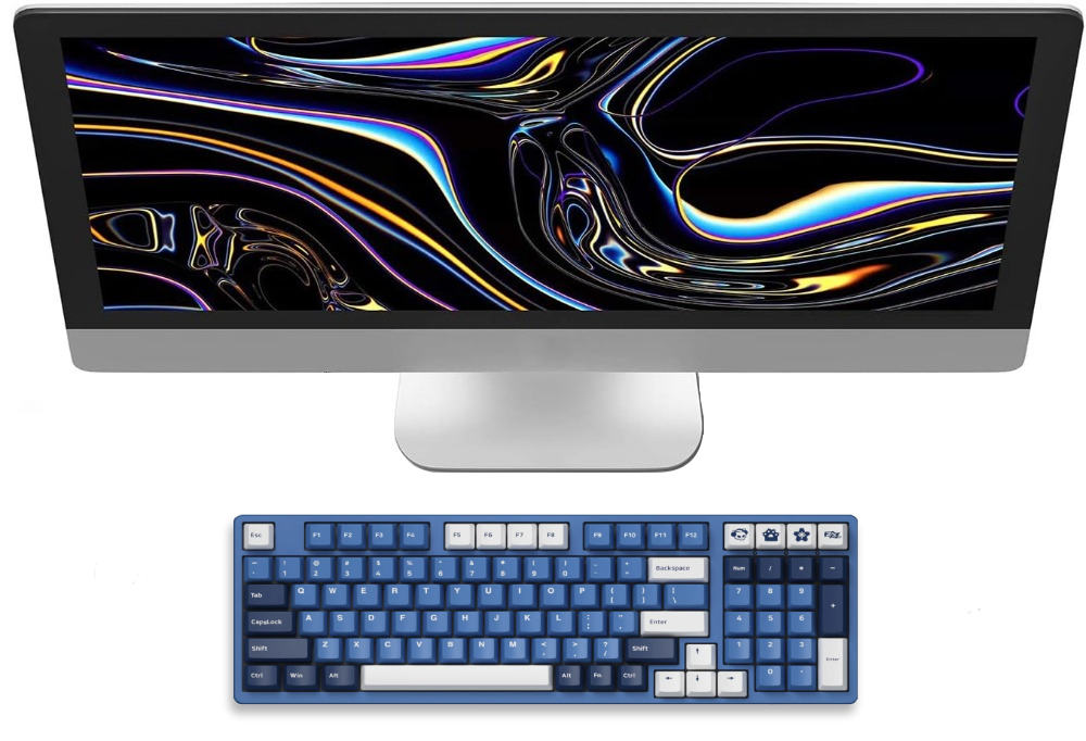 Mechanical Gaming Keyboard Wired 108 Keys Cherry Double-shot Keycaps - KeysCaps