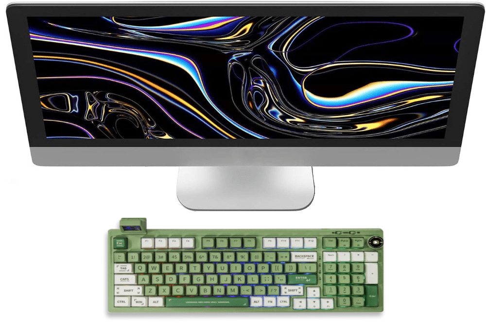 2.4G/USB - C Mechanical Keyboard with Customizable Display Screen - Keys Caps