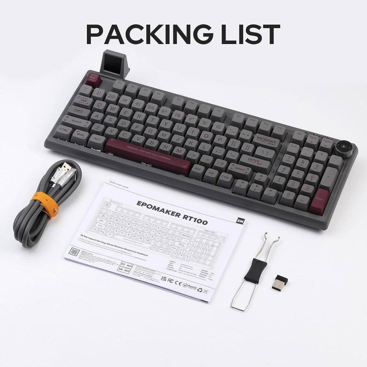 2.4G/USB - C Mechanical Keyboard with Customizable Display Screen - Keys Caps