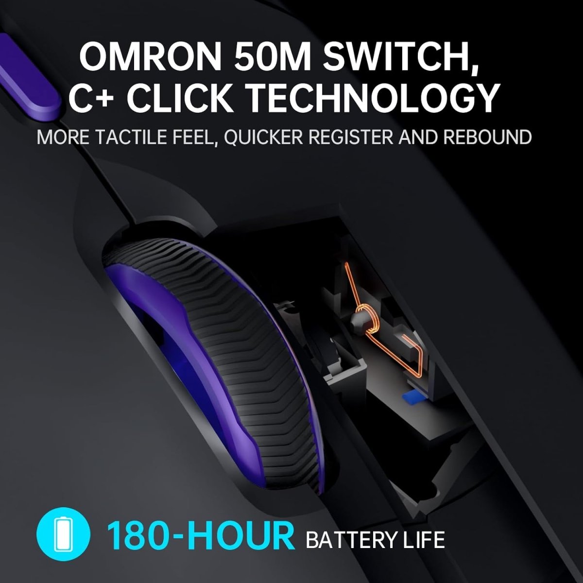 4K Wireless Gaming Mouse 26000 DPI Lightweight 180h Battery Life, On - Board Memory - Keys Caps