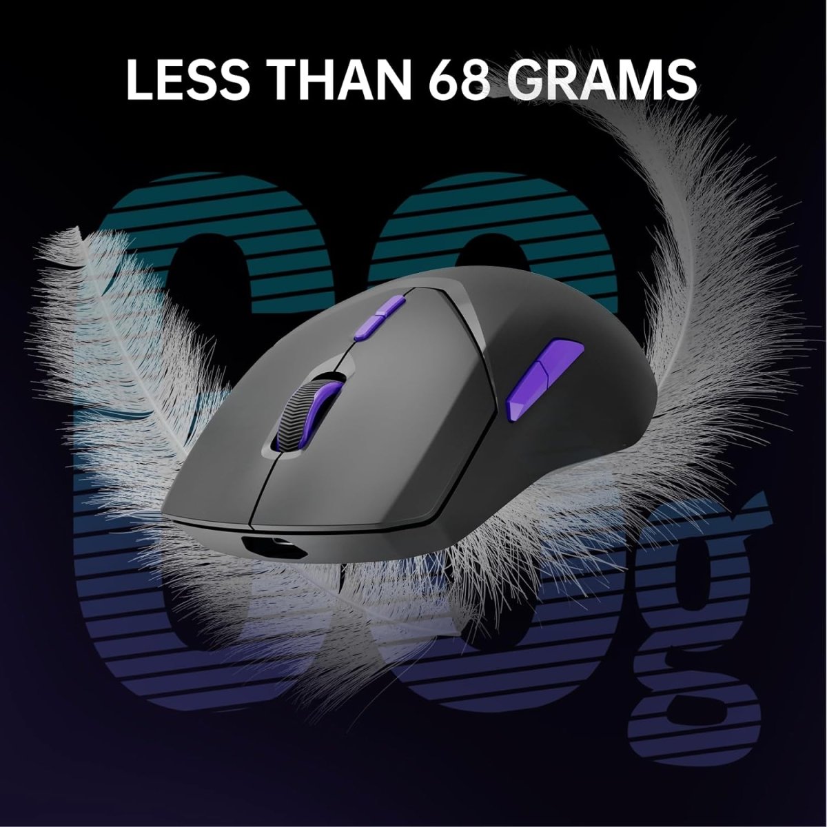 4K Wireless Gaming Mouse 26000 DPI Lightweight 180h Battery Life, On - Board Memory - Keys Caps