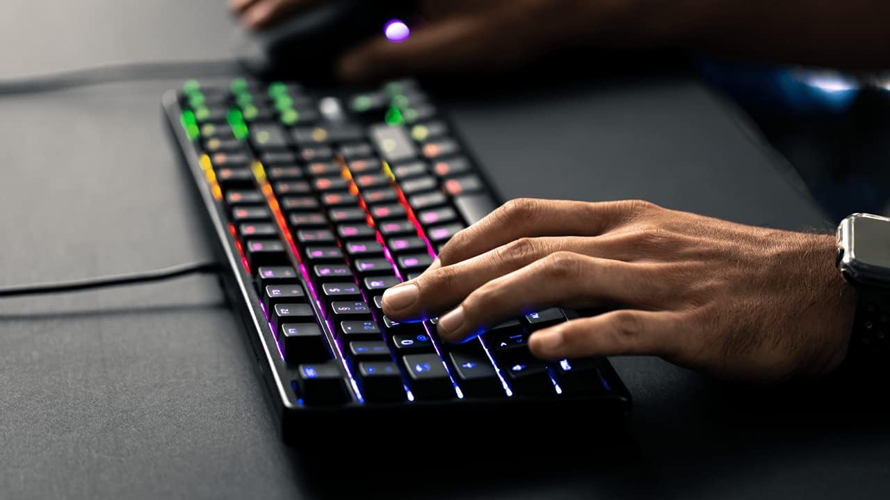 RGB Mechanical Keyboard with MX Red Silent Gold-Crosspoint Key switches - KeysCaps