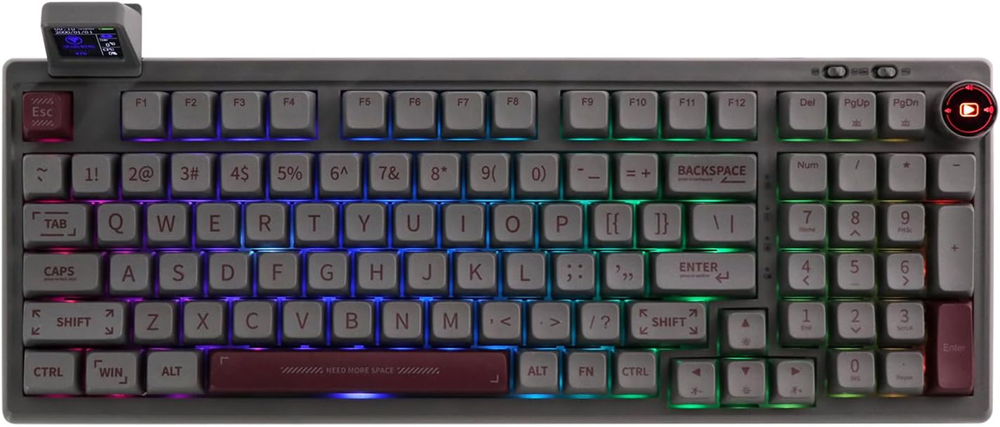 2.4G/USB-C Mechanical Keyboard with Customizable Display Screen