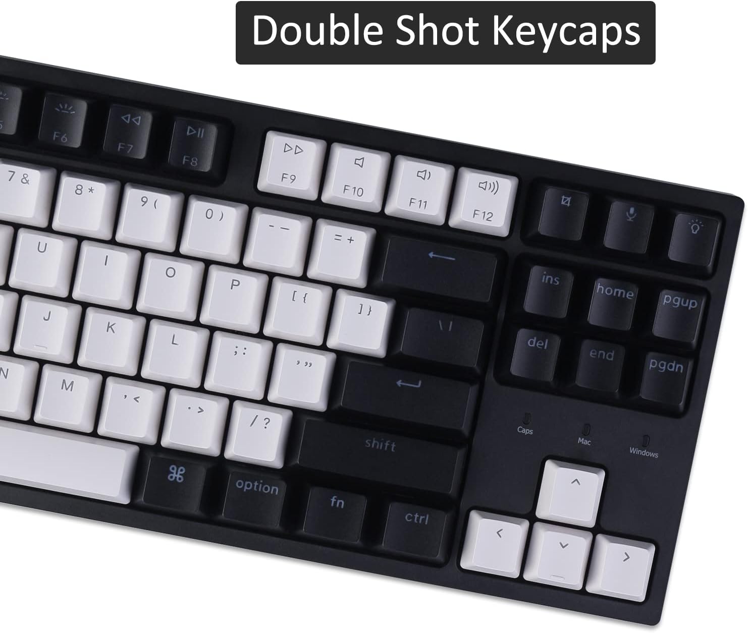 Wired Mechanical Keyboard 80% Layout White LED Backlit Double-Shot ABS Keycaps