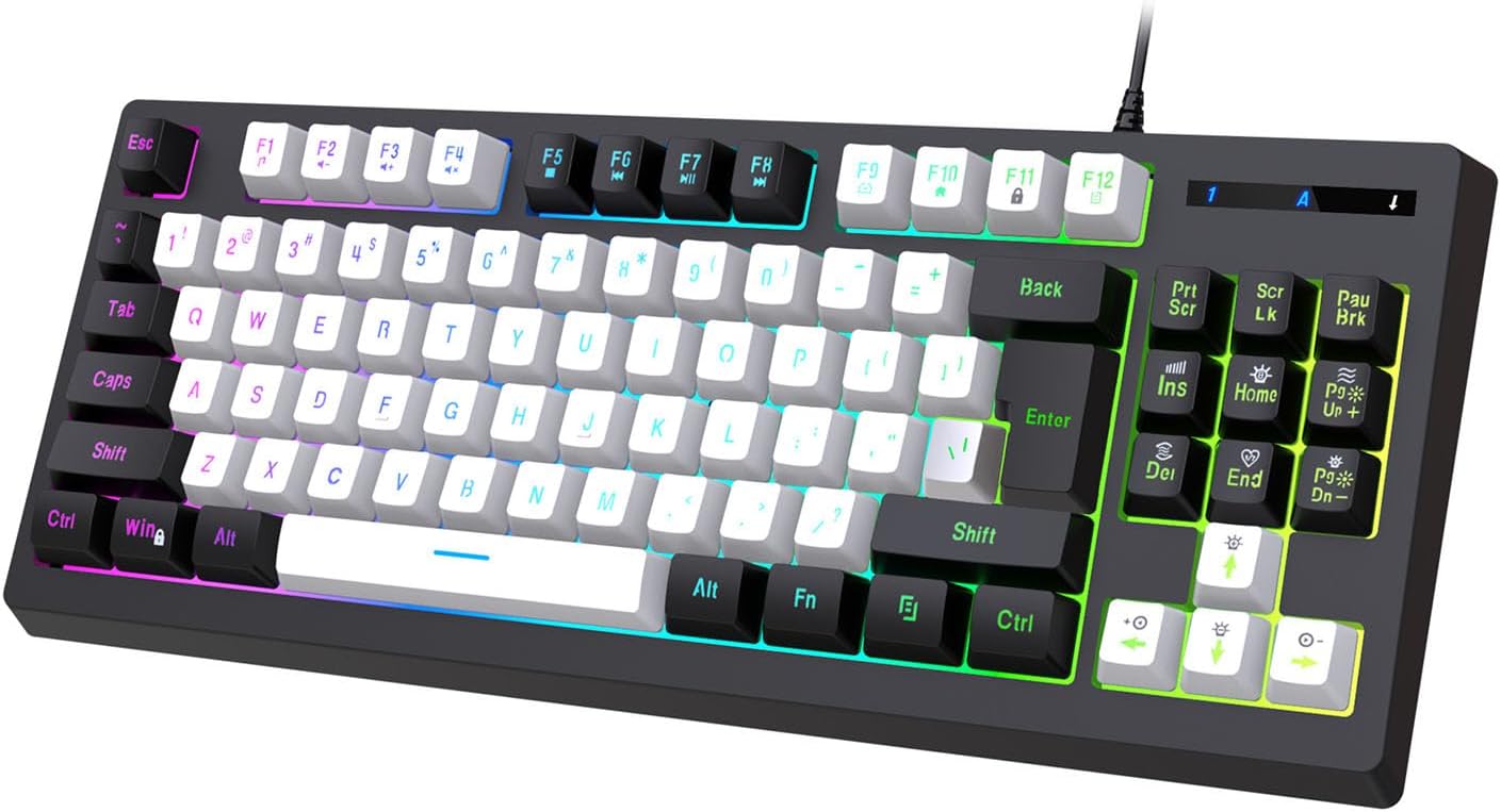 Luminous Gaming Mechanical Keyboard E-Sports RGB Wired 87 Keys - KeysCaps
