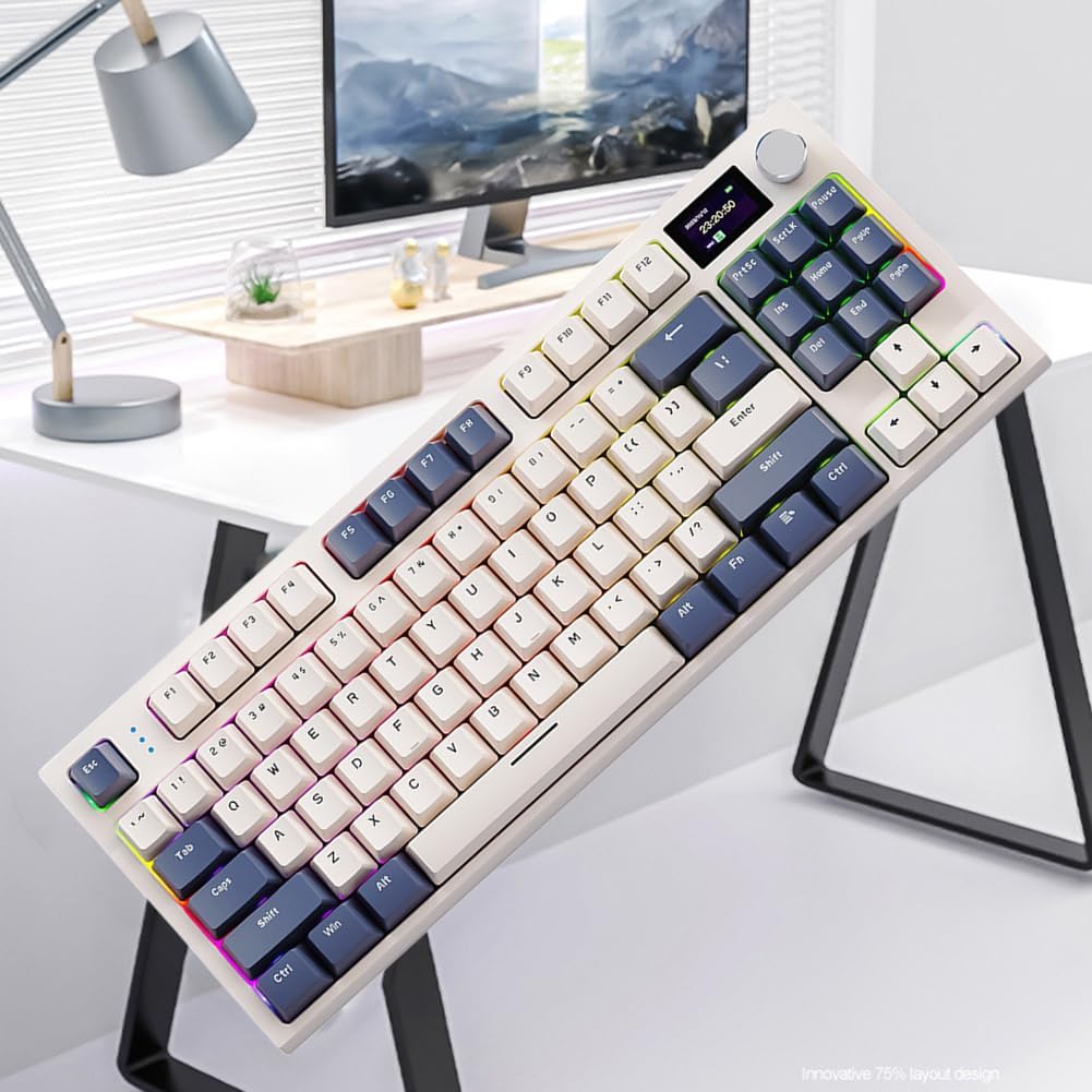 Wireless Hot-Swappable Mechanical Keyboard 2.4g With Display Screen