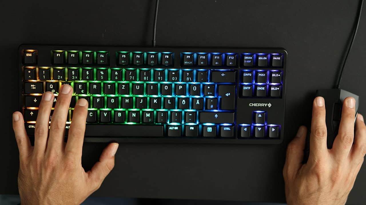 RGB Mechanical Keyboard with MX Red Silent Gold-Crosspoint Key switches - KeysCaps