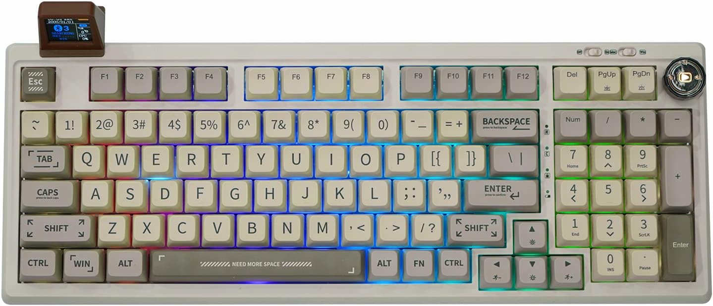 2.4G/USB-C Mechanical Keyboard with Customizable Display Screen