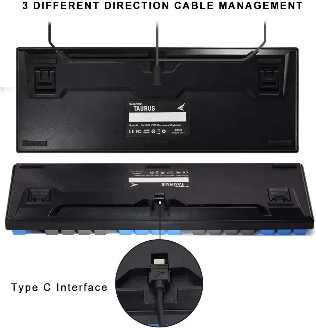 Wired Mechanical Gaming Keyboard - 87 Key - Double Shot PBT