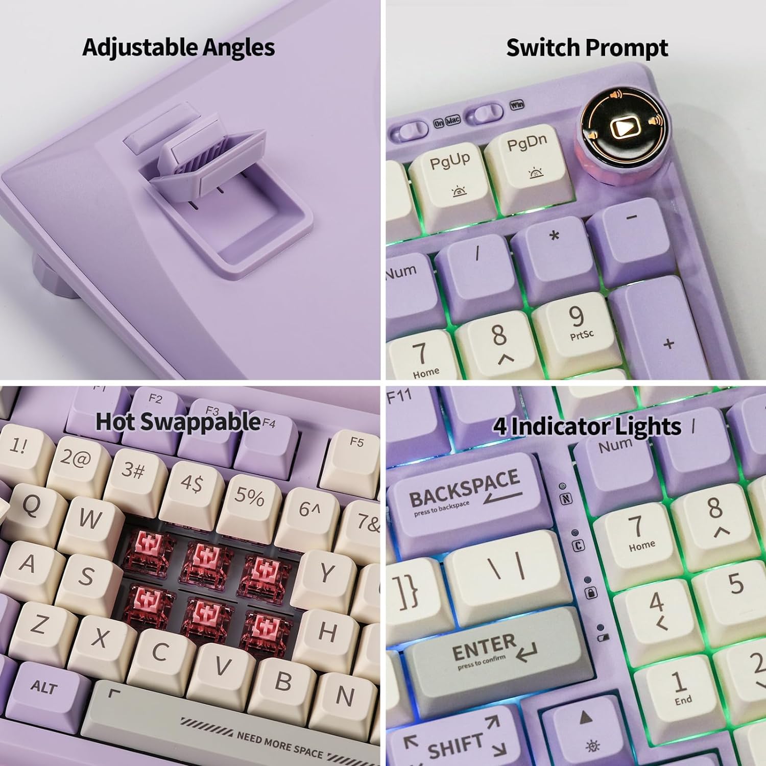 2.4G/USB-C Mechanical Keyboard with Customizable Display Screen - KeysCaps