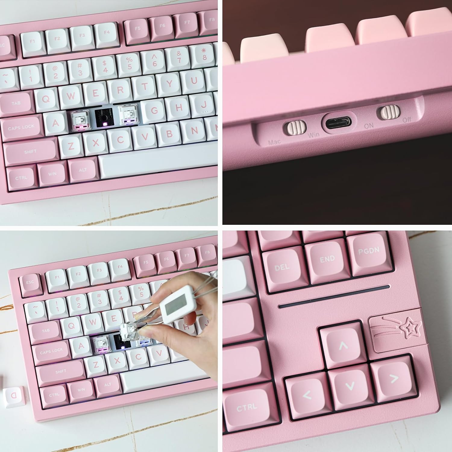 Gaming Wireless Mechanical Keyboard Aluminum Alloy Hot-Swappable Gasket-Mounted - KeysCaps
