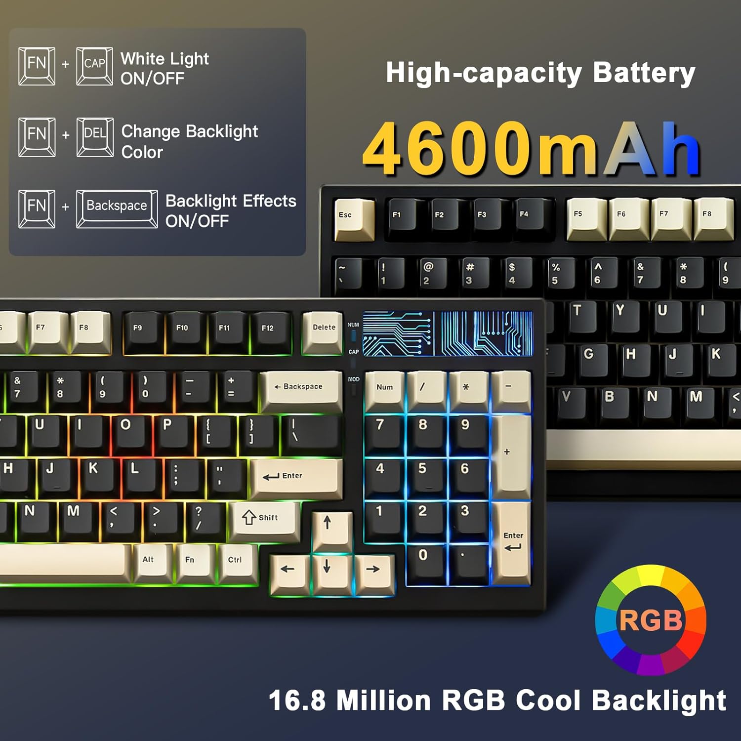 Mechanical Keyboard 99 Key Hot Swappable BT5.0/2.4G/USB-C - KeysCaps