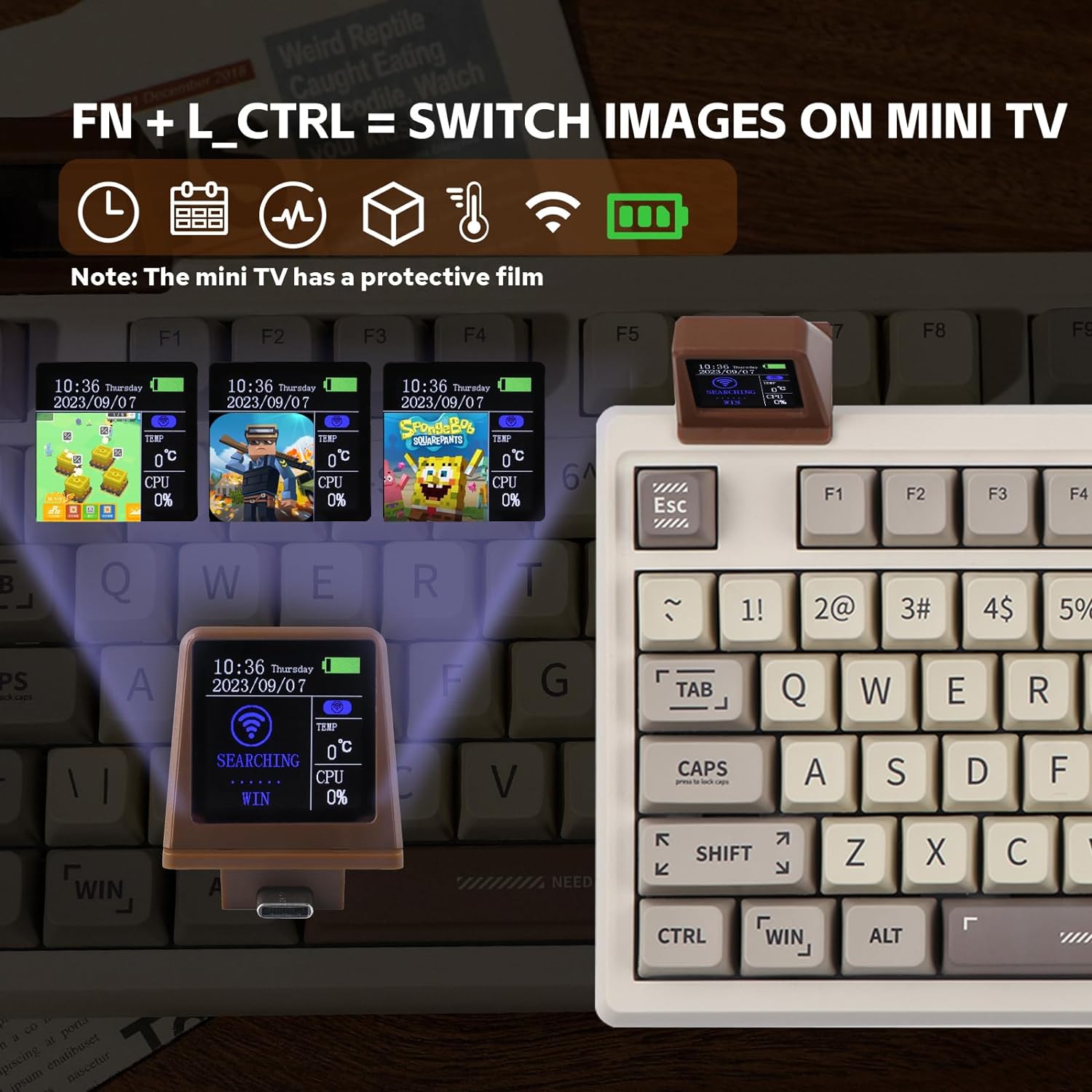 2.4G/USB-C Mechanical Keyboard with Customizable Display Screen - KeysCaps