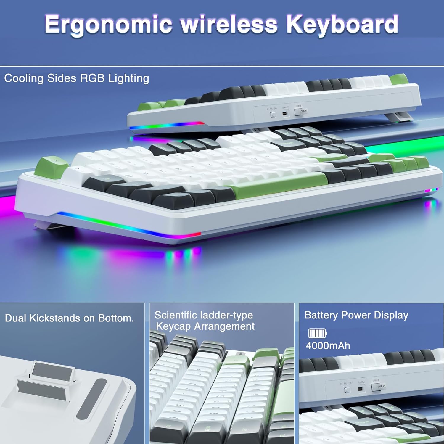 Wireless Custom Mechanical Gaming Keyboard Hot Swappable 2.4Ghz - KeysCaps