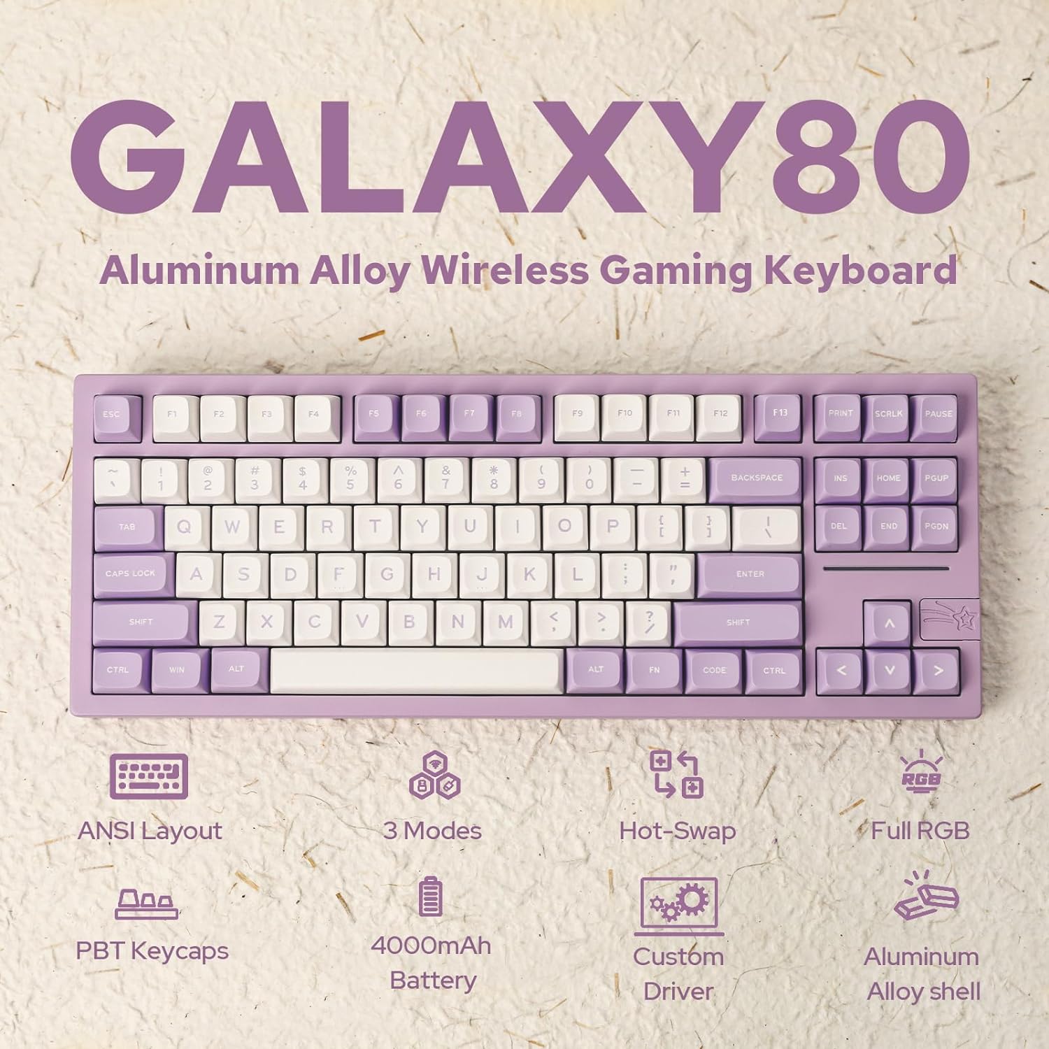 Gaming Wireless Mechanical Keyboard Aluminum Alloy Hot-Swappable Gasket-Mounted - KeysCaps