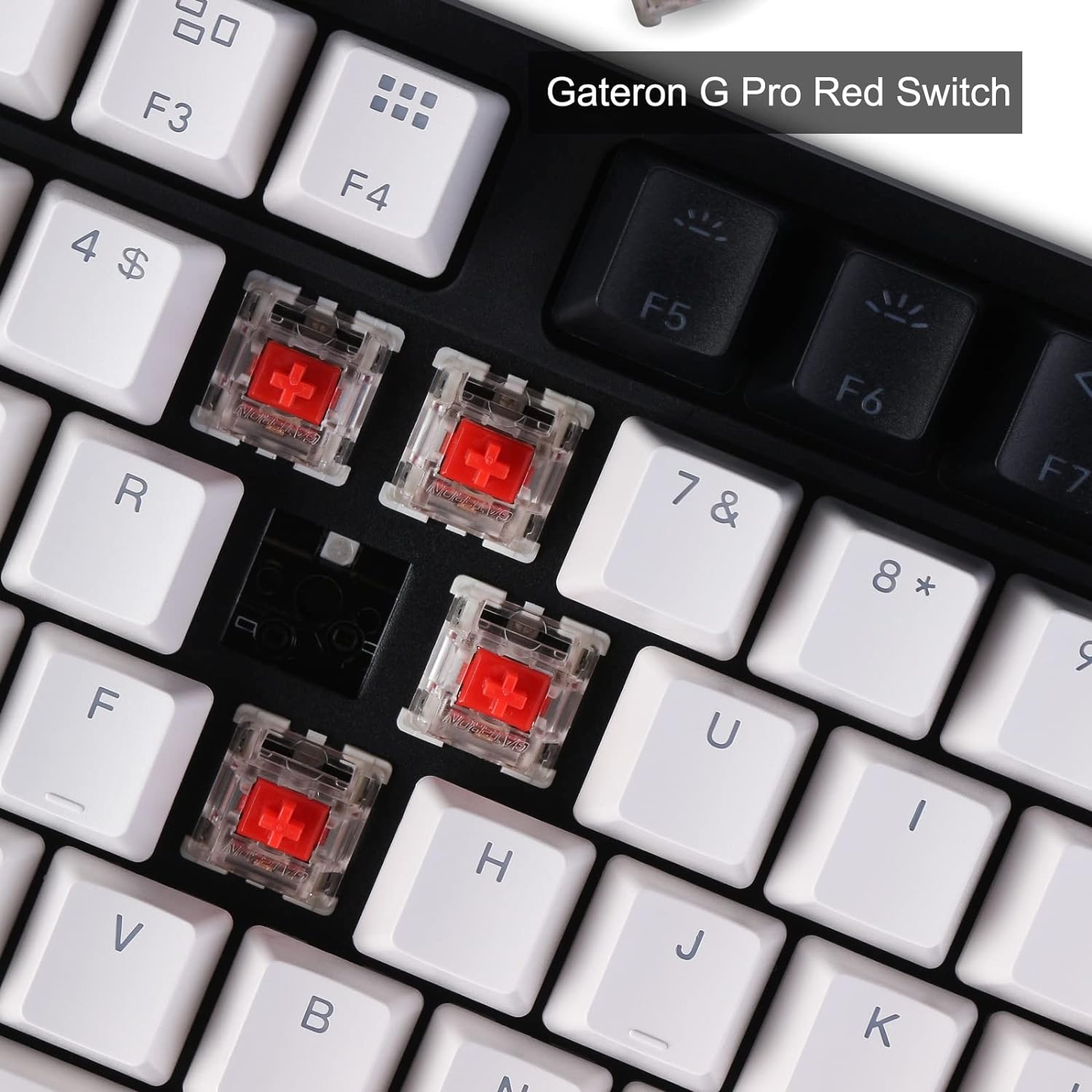 Wired Mechanical Keyboard 80% Layout White LED Backlit Double-Shot ABS Keycaps - KeysCaps