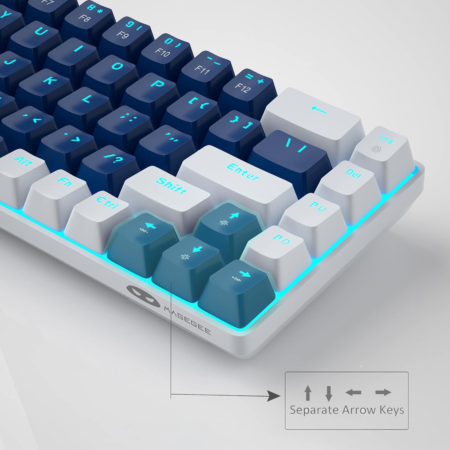 Portable Mechanical Gaming Keyboard LED Backlit Compact 68 Keys - KeysCaps