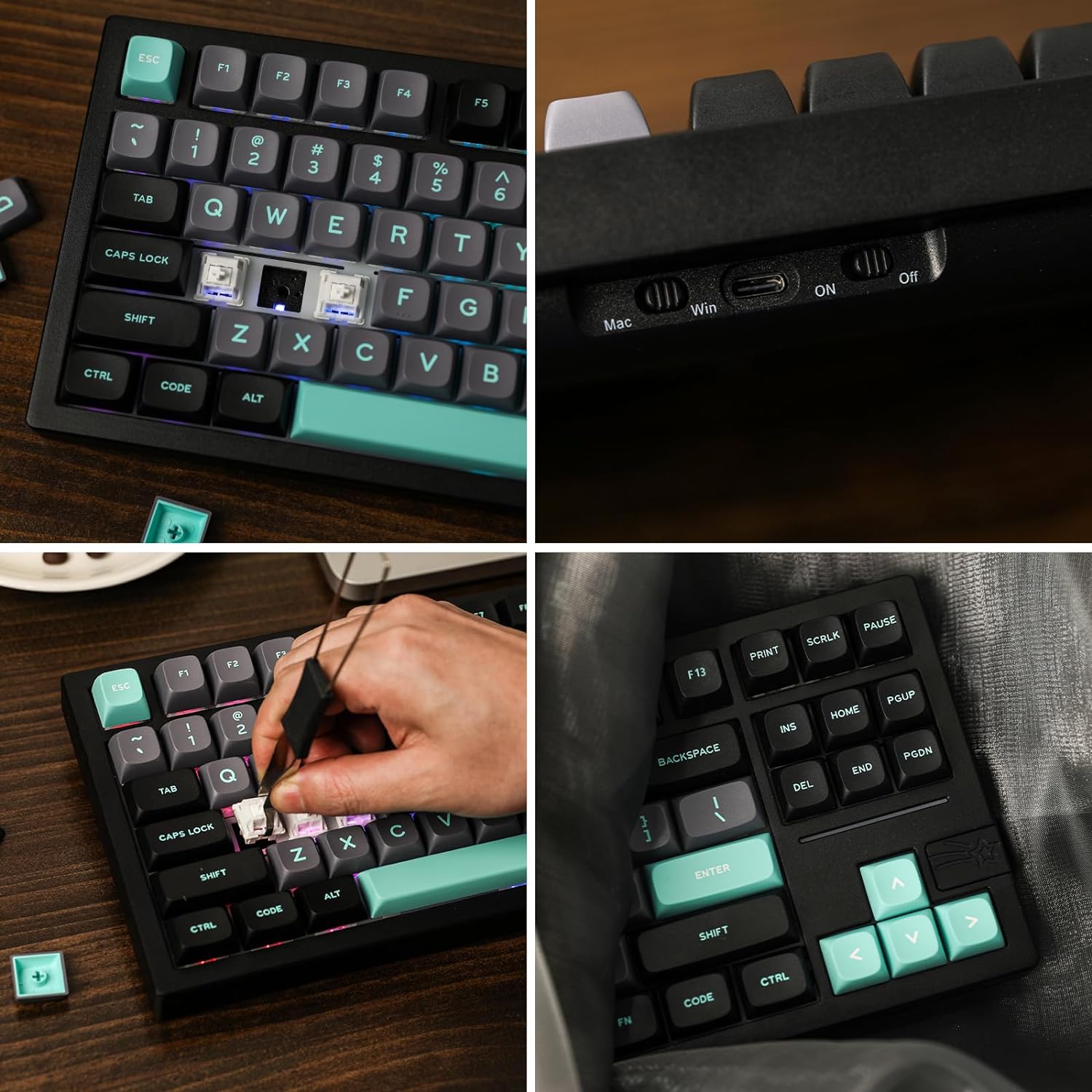 Gaming Wireless Mechanical Keyboard Aluminum Alloy Hot-Swappable Gasket-Mounted - KeysCaps