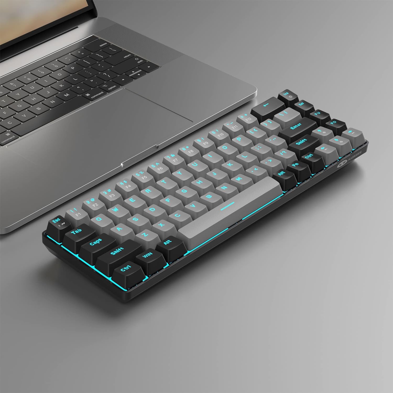 Portable Mechanical Gaming Keyboard LED Backlit Compact 68 Keys - KeysCaps