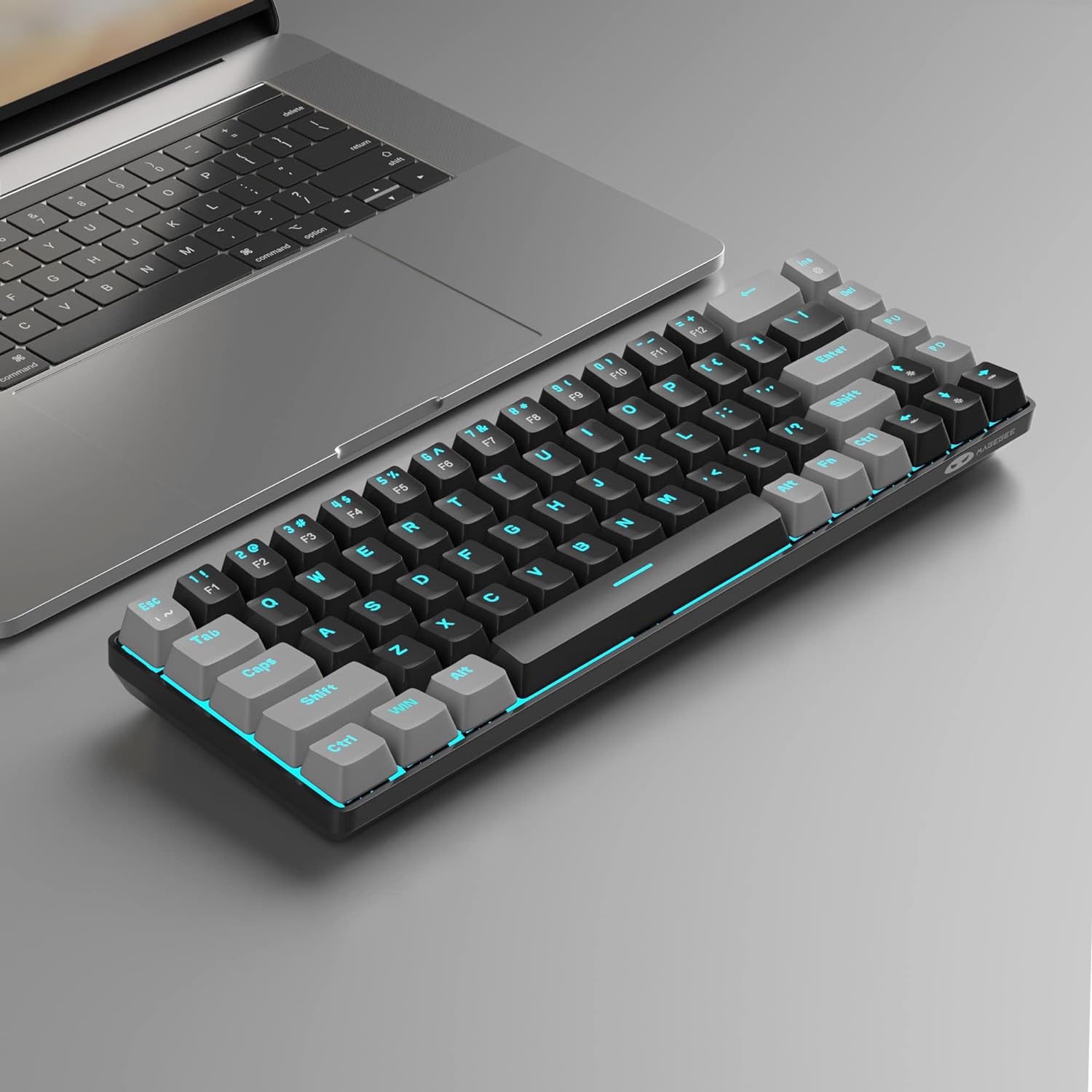 Portable Mechanical Gaming Keyboard LED Backlit Compact 68 Keys - KeysCaps