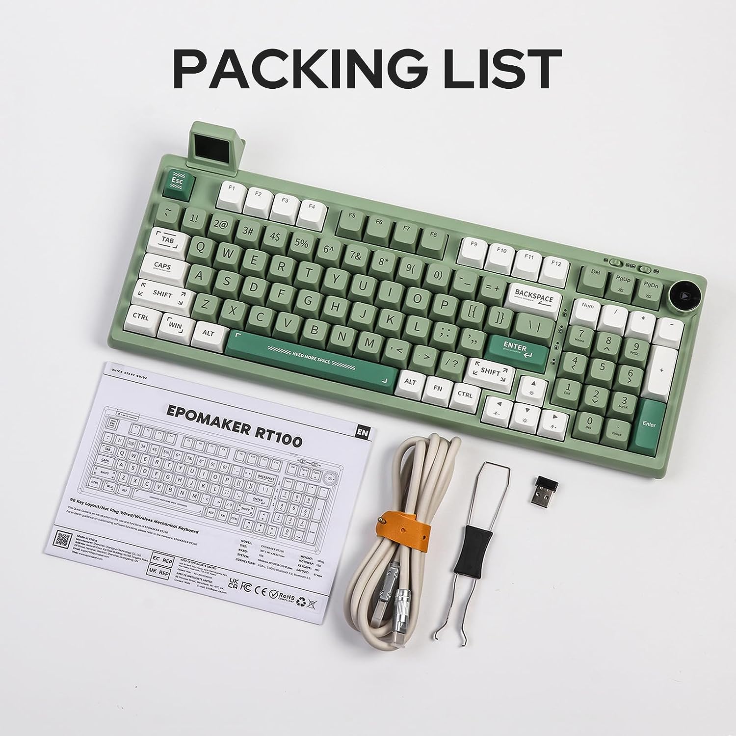 2.4G/USB-C Mechanical Keyboard with Customizable Display Screen - KeysCaps