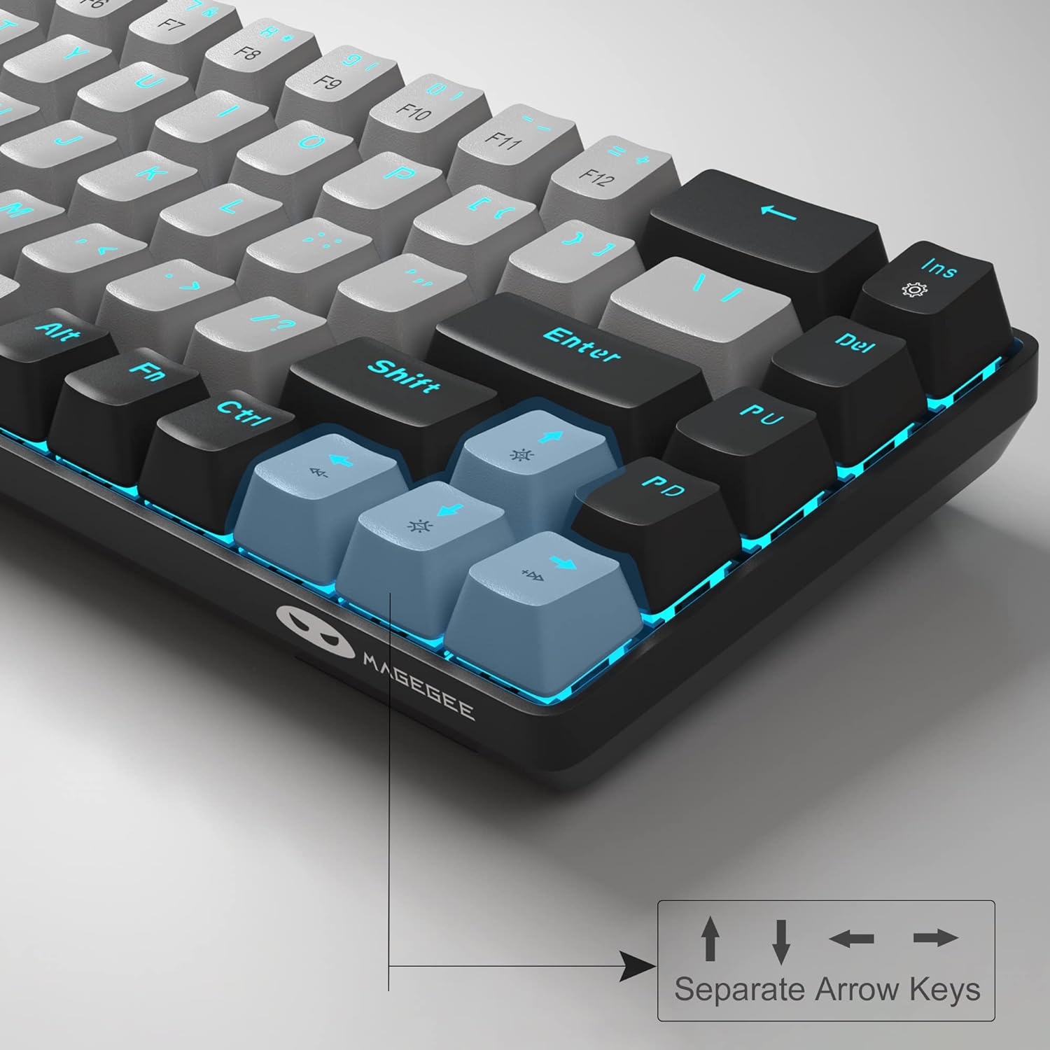 Portable Mechanical Gaming Keyboard LED Backlit Compact 68 Keys - KeysCaps