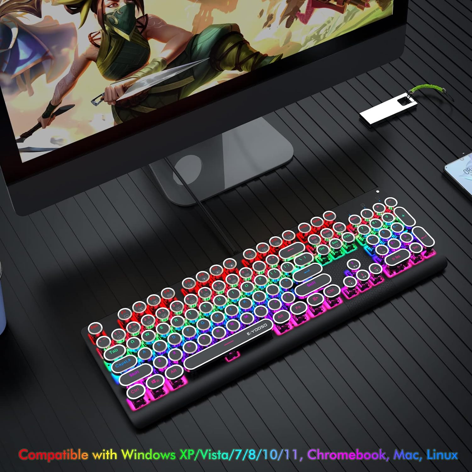 Mechanical Backlit Gaming Keyboard Wired 104 keys