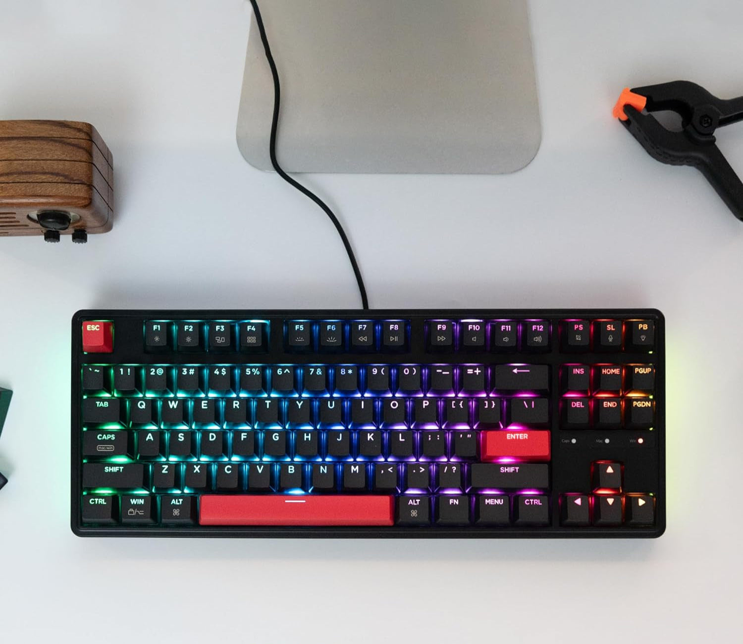 Custom Gaming Keyboard Programmable 87 Keys Compact TKL Layout - KeysCaps