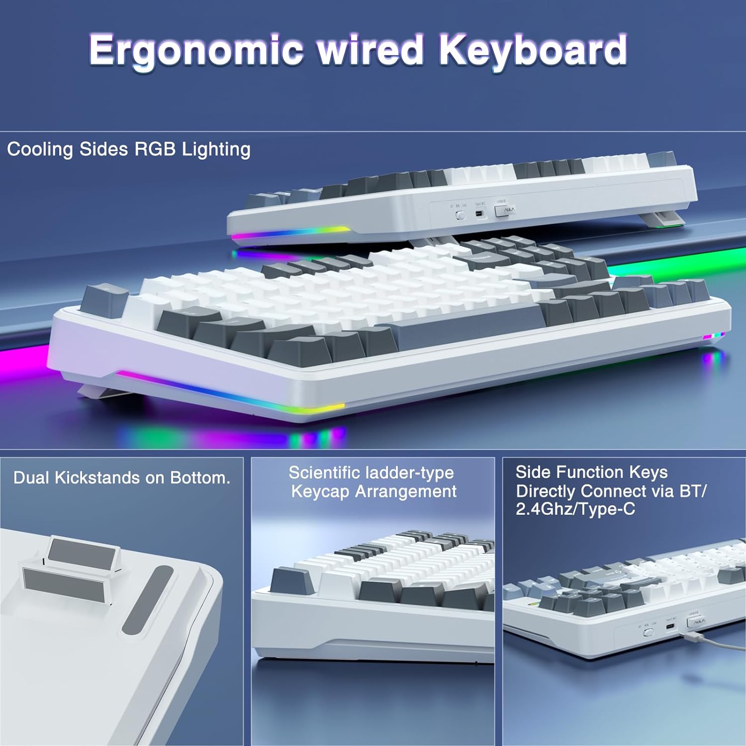Wireless Custom Mechanical Gaming Keyboard Hot Swappable 2.4Ghz - KeysCaps