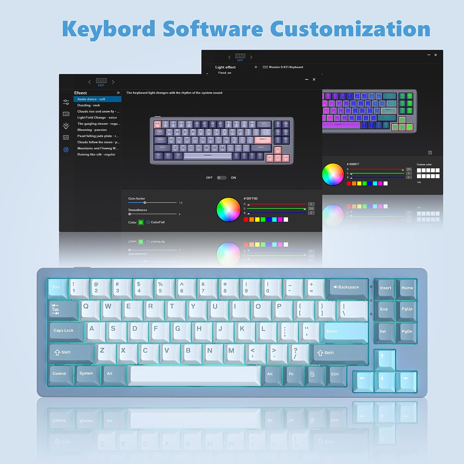 Gaming Mechanical Keyboard Wireless Hot-Swappable Aluminum Creamy Bluetooth/2.4G - KeysCaps