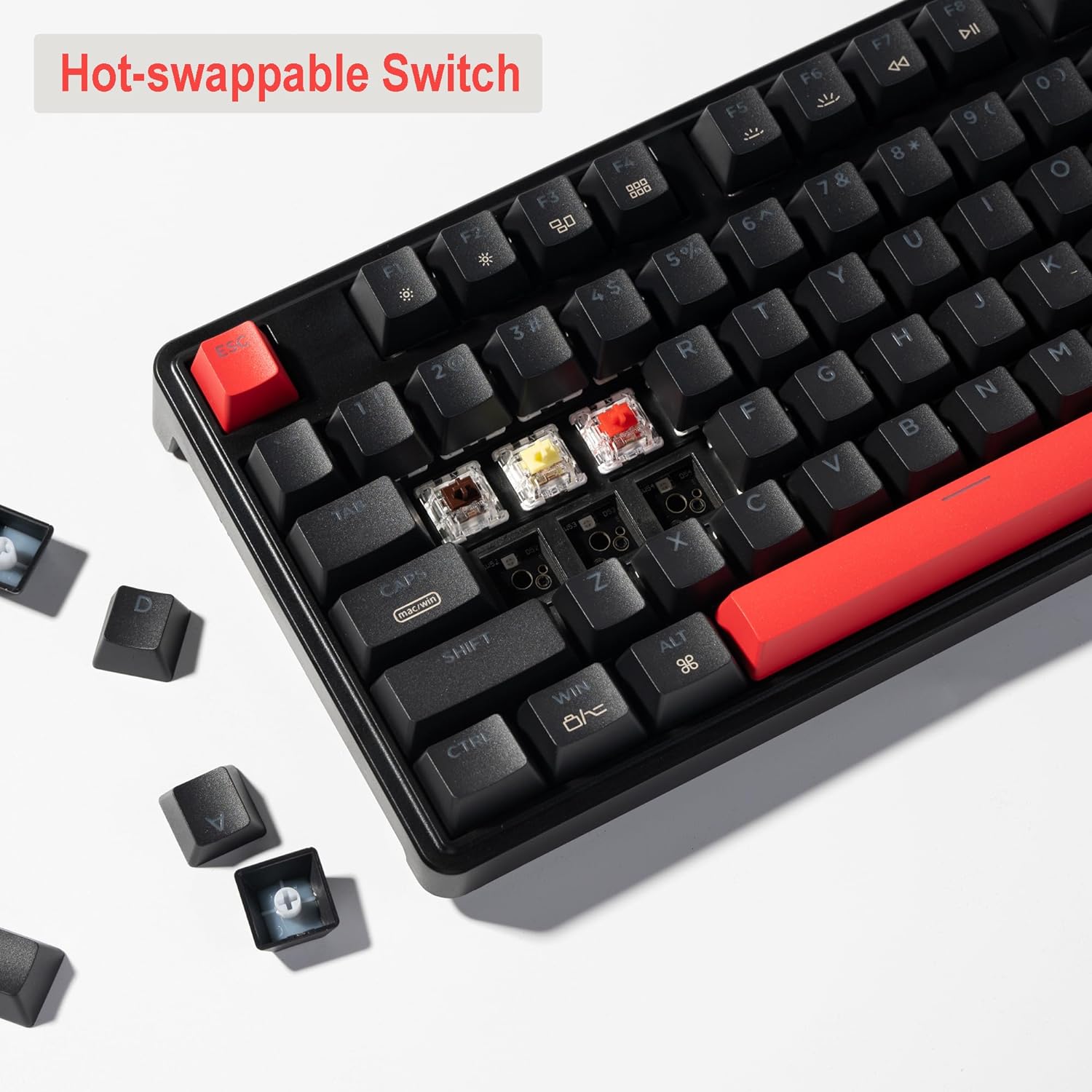 Custom Gaming Keyboard Programmable 87 Keys Compact TKL Layout - KeysCaps