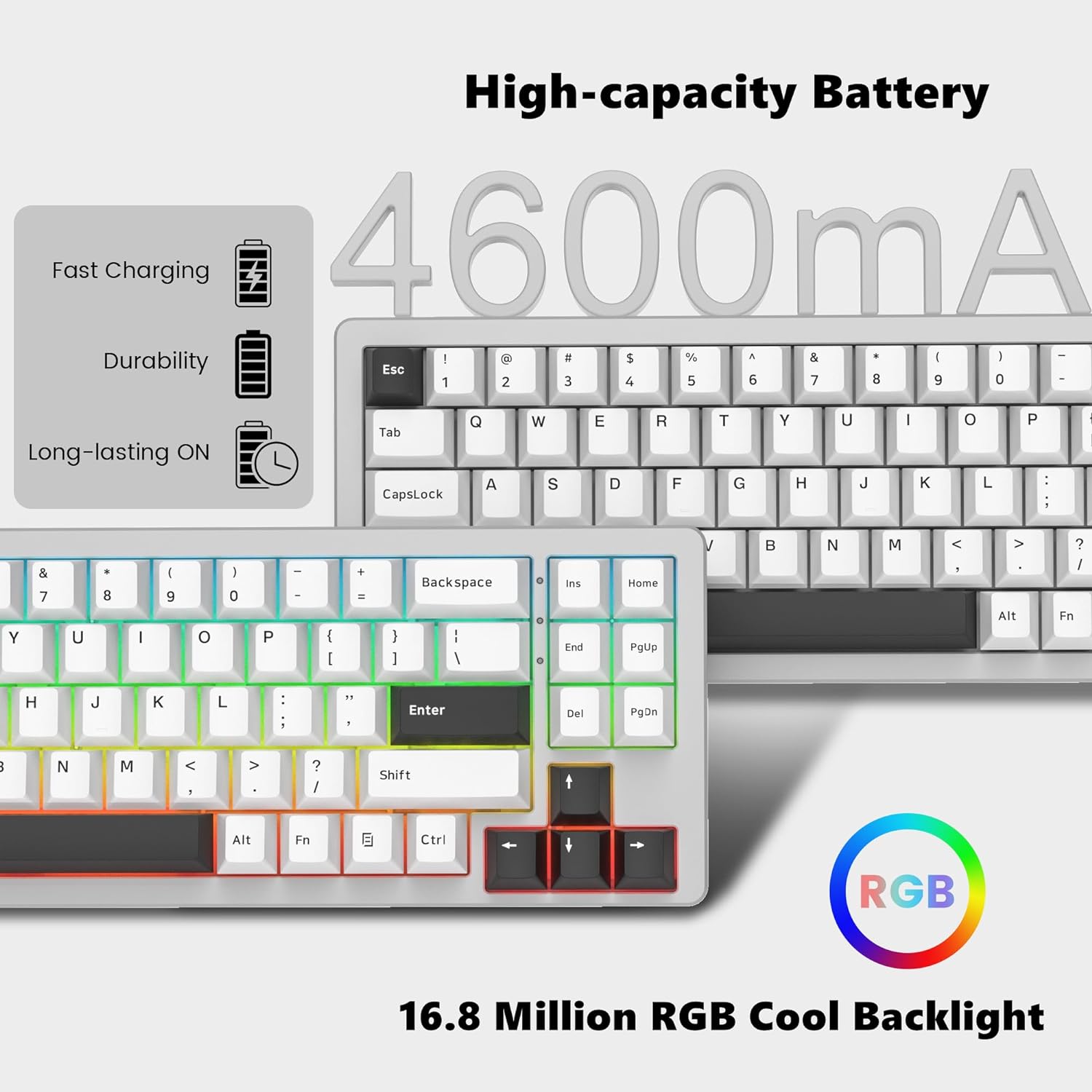 Gaming Mechanical Keyboard Wireless Hot-Swappable Aluminum Creamy Bluetooth/2.4G - KeysCaps