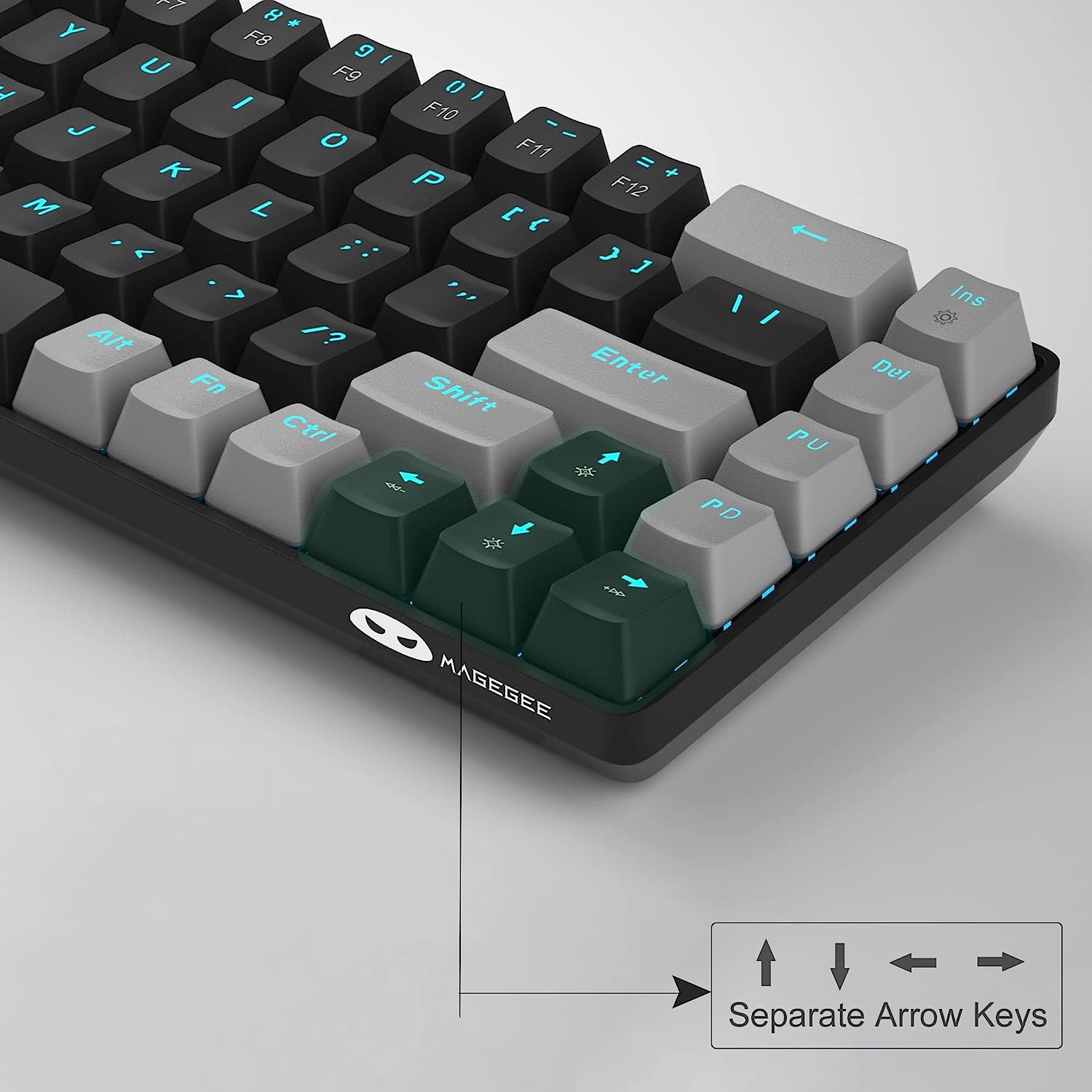 Portable Mechanical Gaming Keyboard LED Backlit Compact 68 Keys - KeysCaps