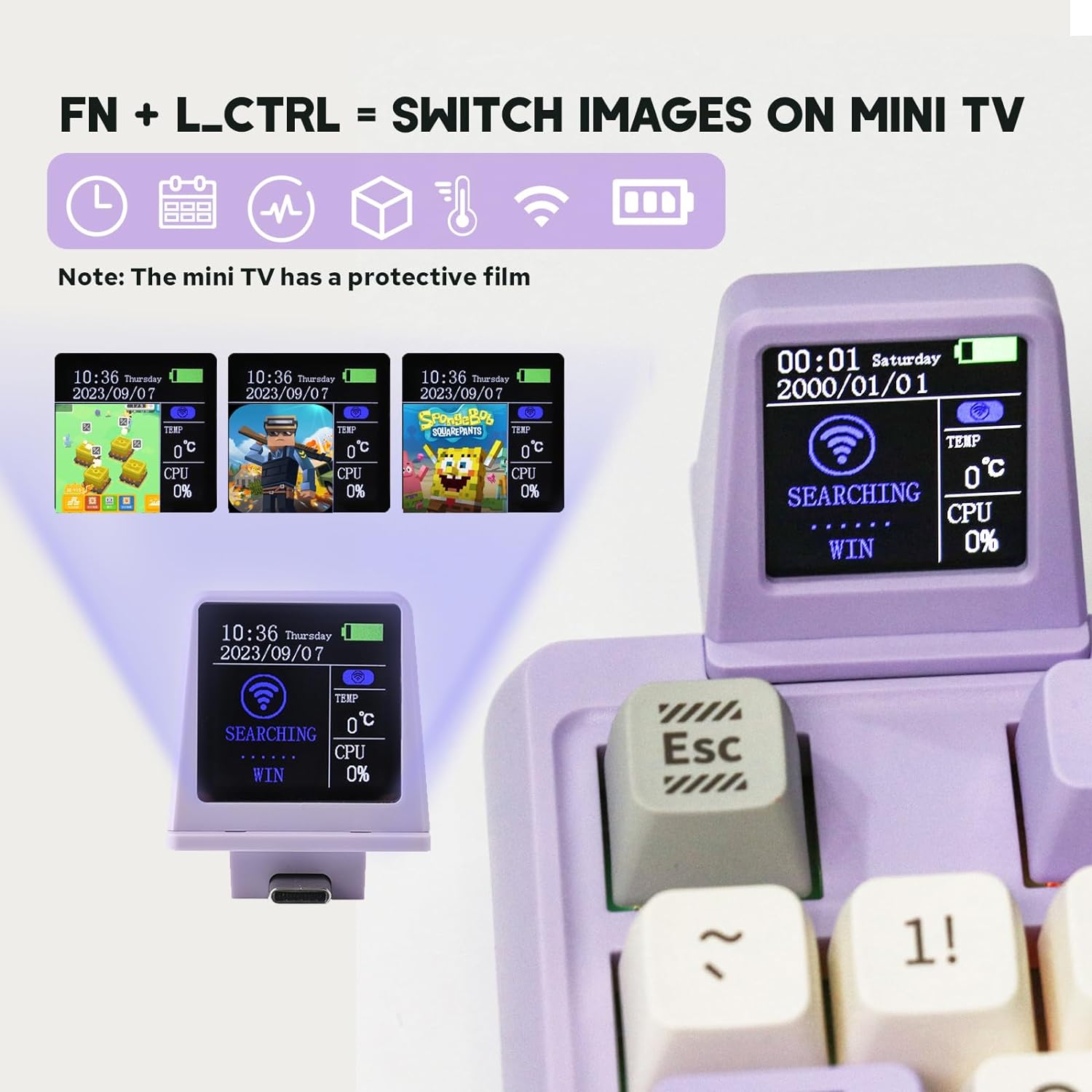 2.4G/USB-C Mechanical Keyboard with Customizable Display Screen - KeysCaps