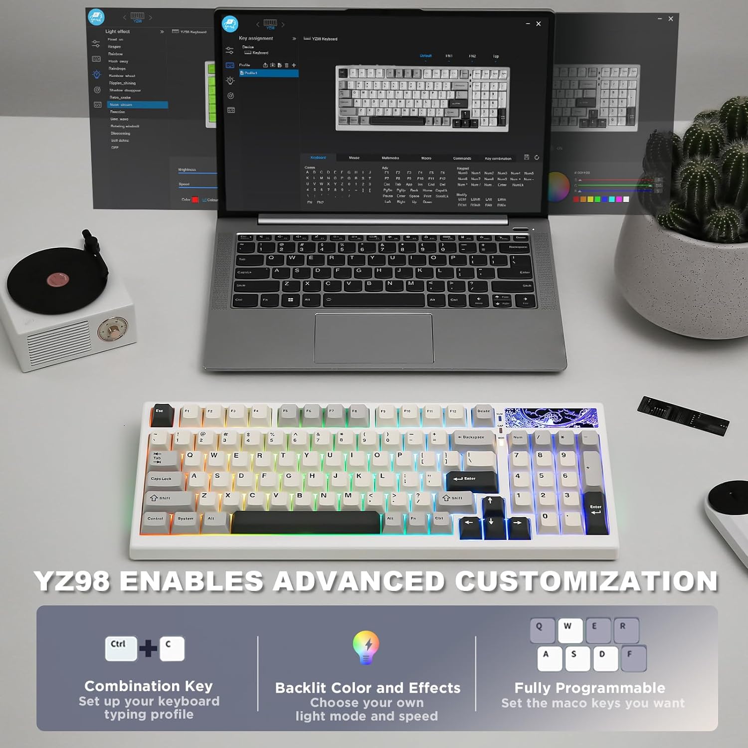 Mechanical Keyboard 99 Key Hot Swappable BT5.0/2.4G/USB-C - KeysCaps