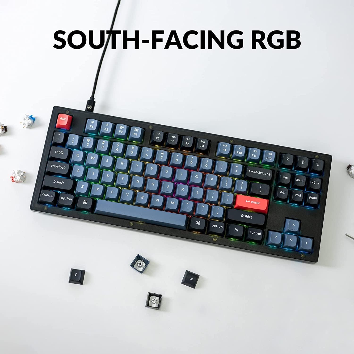 TKL 80% Layout Custom Wired Mechanical Keyboard - KeysCaps