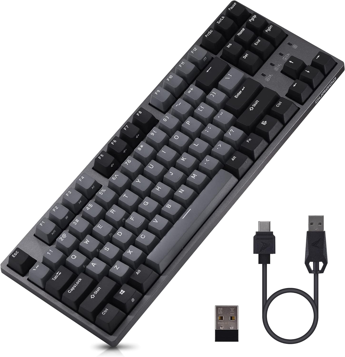 Wired Mechanical Gaming Keyboard - 87 Key - Double Shot PBT - KeysCaps