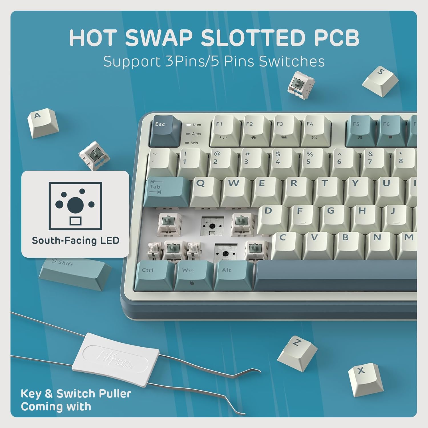 Wireless Mechanical Keyboard BT/2.4G/USB-C Hot Swappable