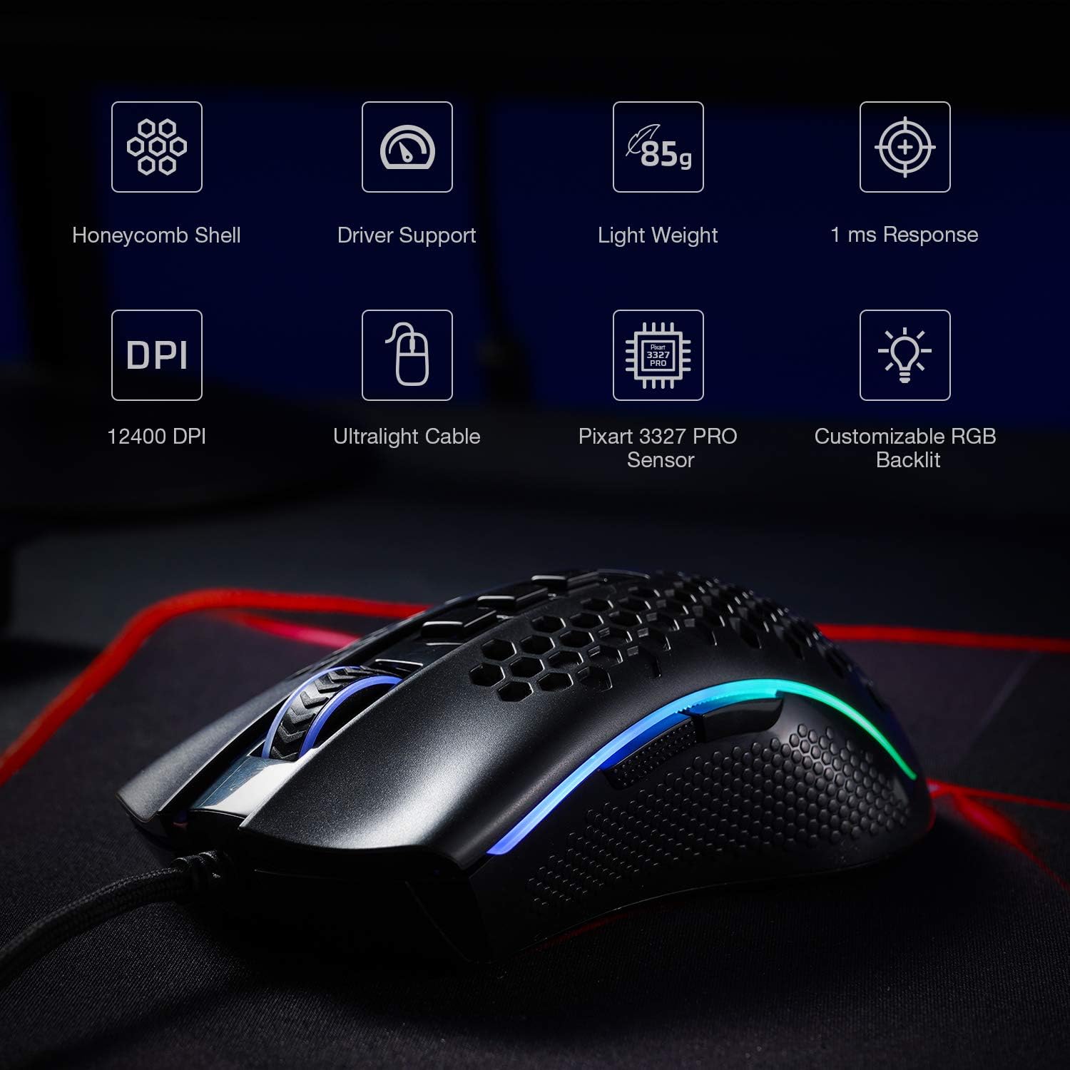 Storm Lightweight RGB Gaming Mouse - KeysCaps