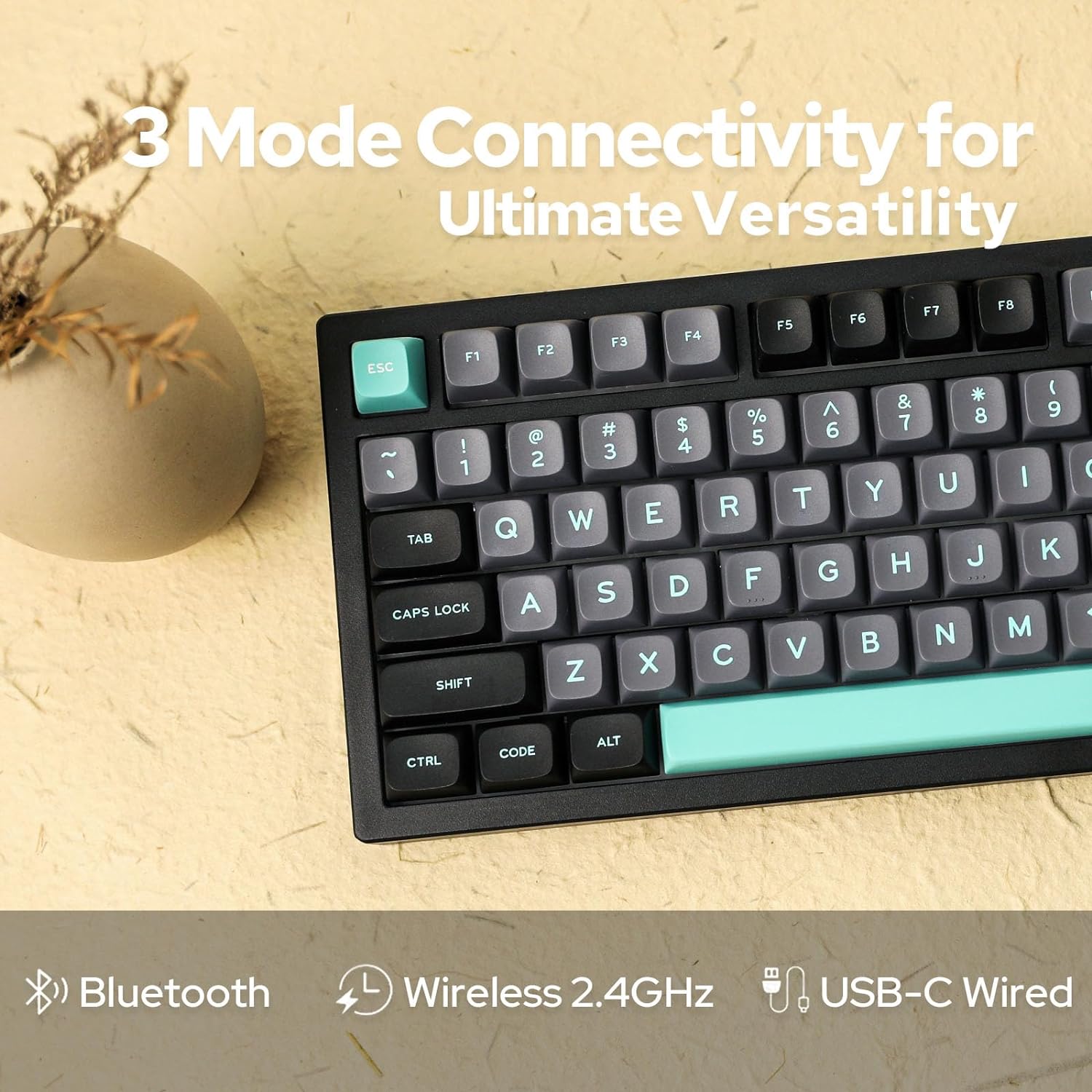 Gaming Wireless Mechanical Keyboard Aluminum Alloy Hot-Swappable Gasket-Mounted - KeysCaps