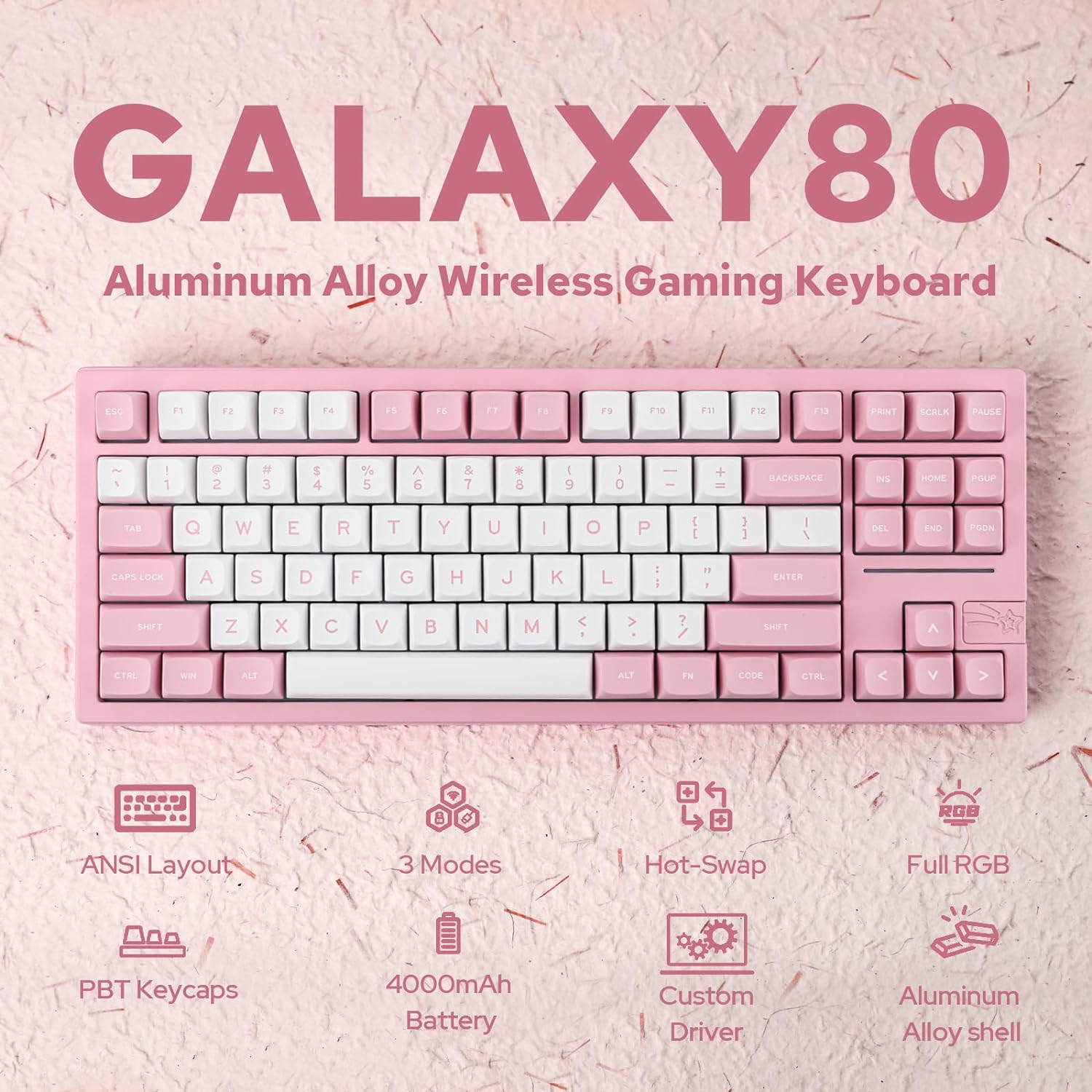 Gaming Wireless Mechanical Keyboard Aluminum Alloy Hot-Swappable Gasket-Mounted - KeysCaps