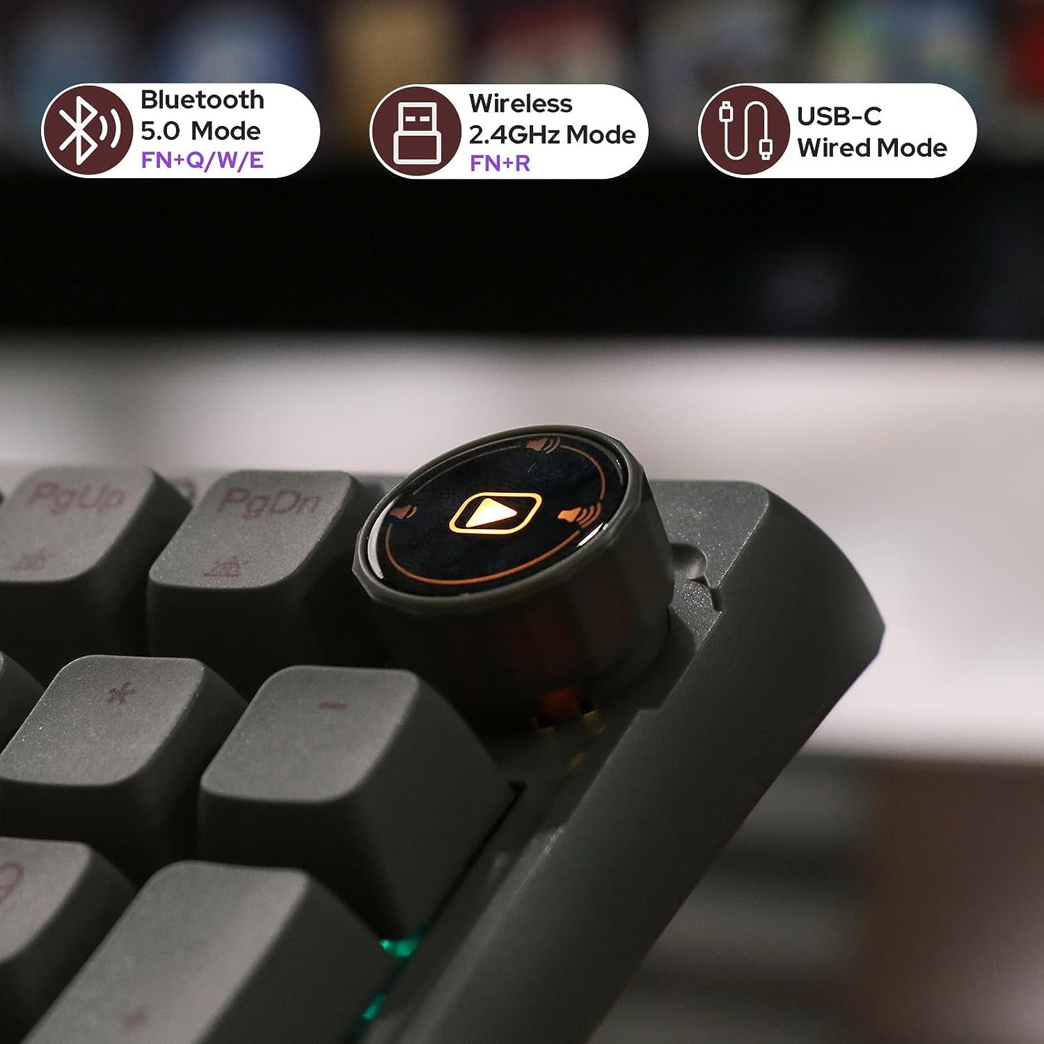 2.4G/USB-C Mechanical Keyboard with Customizable Display Screen - KeysCaps