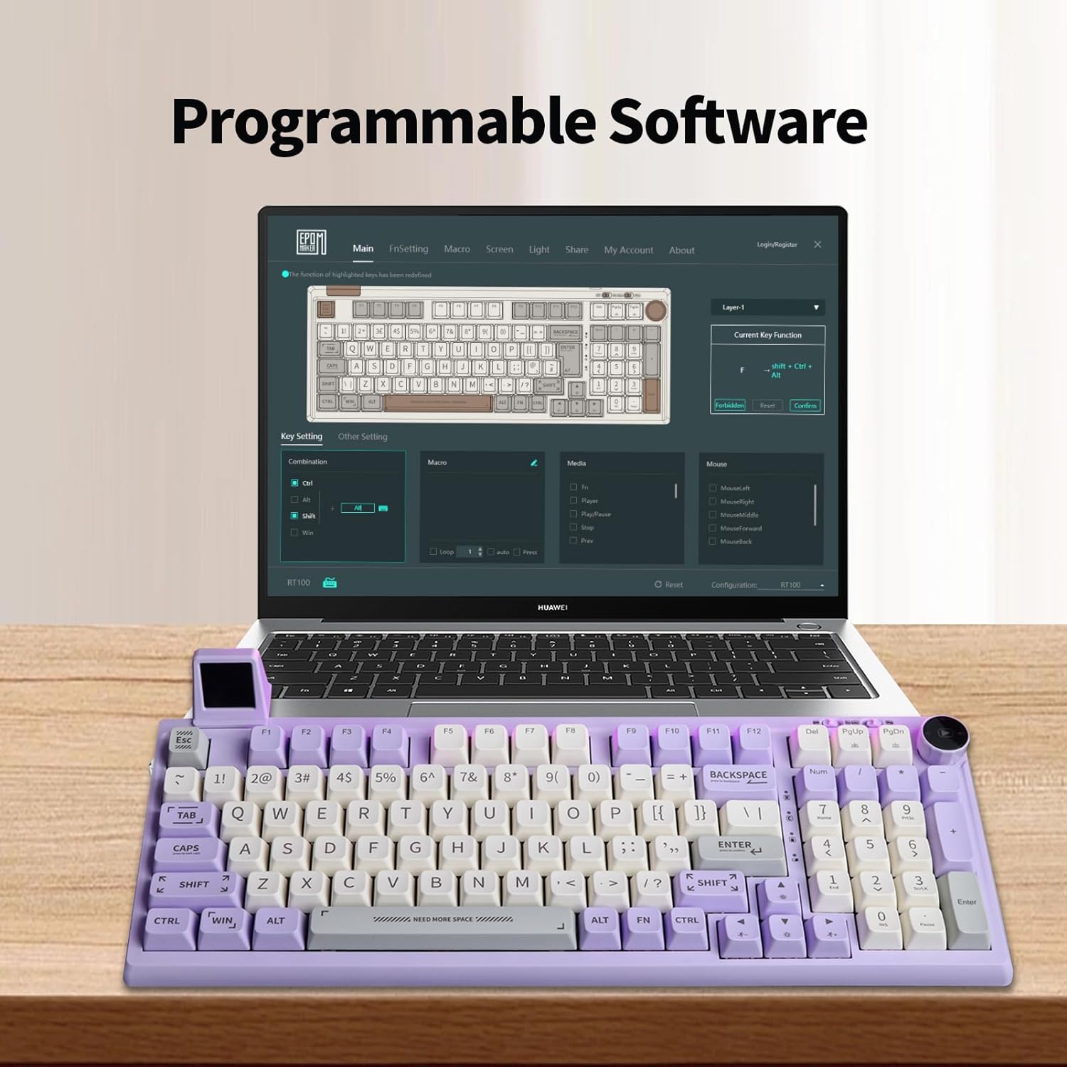 2.4G/USB-C Mechanical Keyboard with Customizable Display Screen - KeysCaps