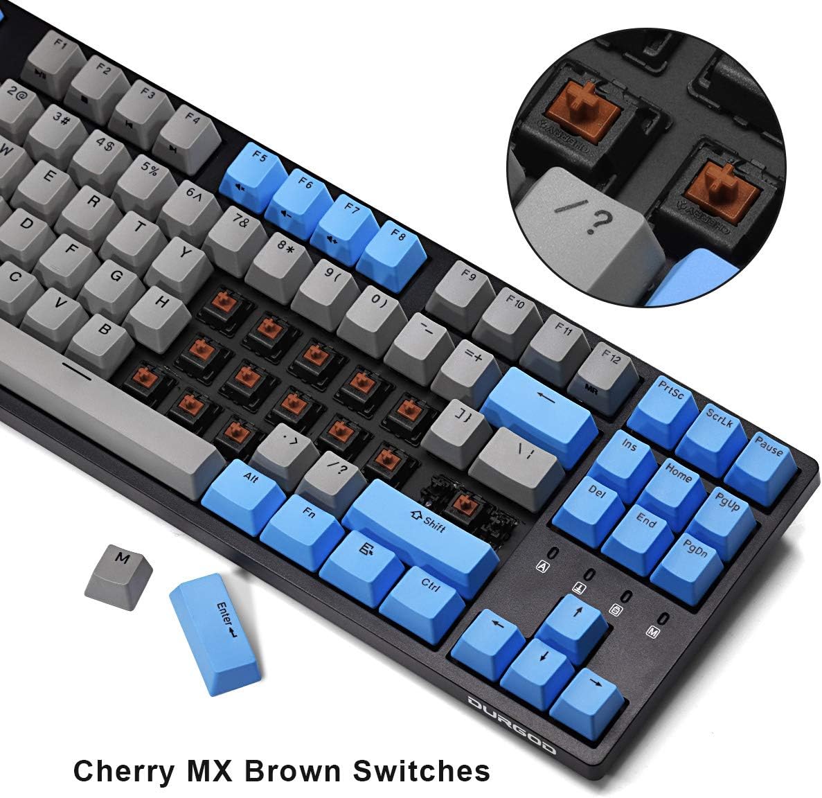 Wired Mechanical Gaming Keyboard - 87 Key - Double Shot PBT - KeysCaps