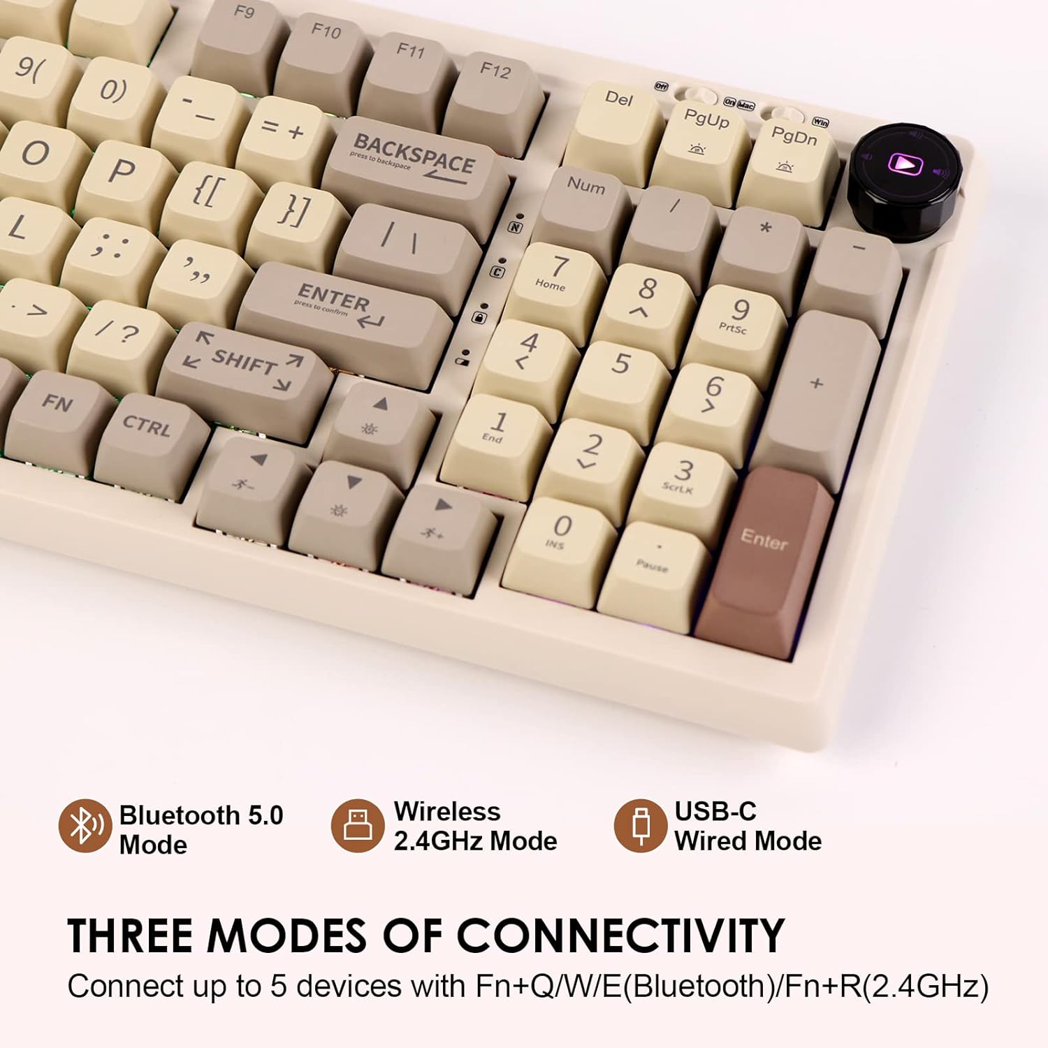 2.4G/USB-C Mechanical Keyboard with Customizable Display Screen - KeysCaps