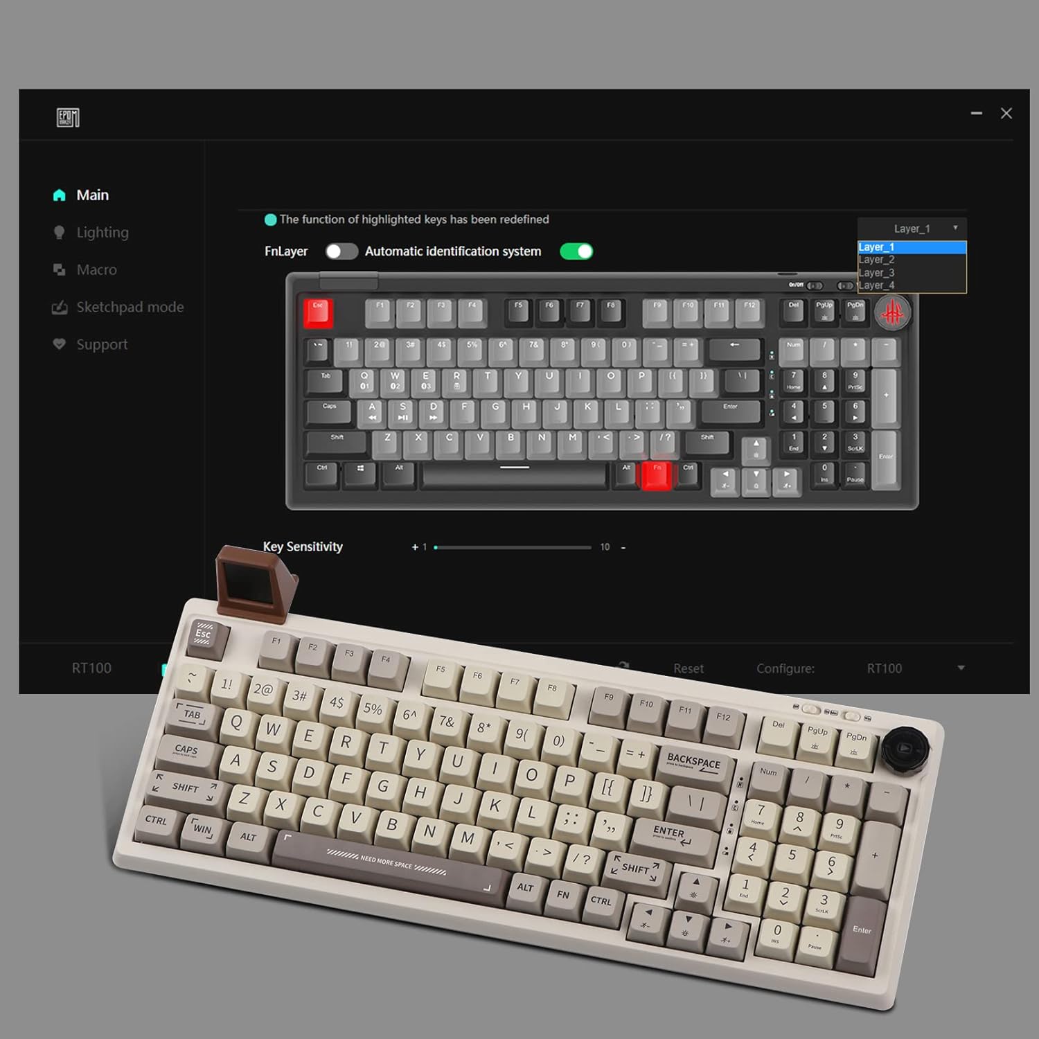 2.4G/USB-C Mechanical Keyboard with Customizable Display Screen